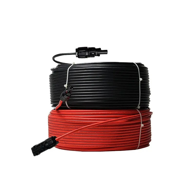 Удлинительный кабель для солнечной панели медный провод 6 4 2,5 мм2 10 12 14 AWG черный и красный с солнечными разъемами PV провода