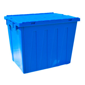 700*500*550 cajas móviles de plástico a gran escala contenedor de almacenamiento cajas de almacenamiento anidadas y apiladas con tapa