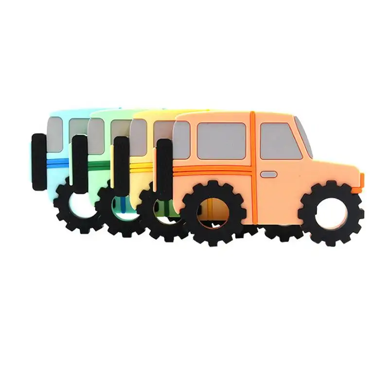 Novo design carro silicone bebê mastigar brinquedos bpa livre bebê mordedor bebê dentição brinquedos