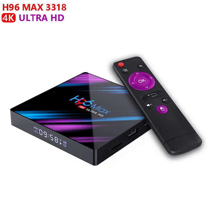 H96 Max 3318 Tv Box Android 10.0 Rockchip Rk 3318 Ram 2Gb Rom 16Gb 4K Set Top doos BT4.0