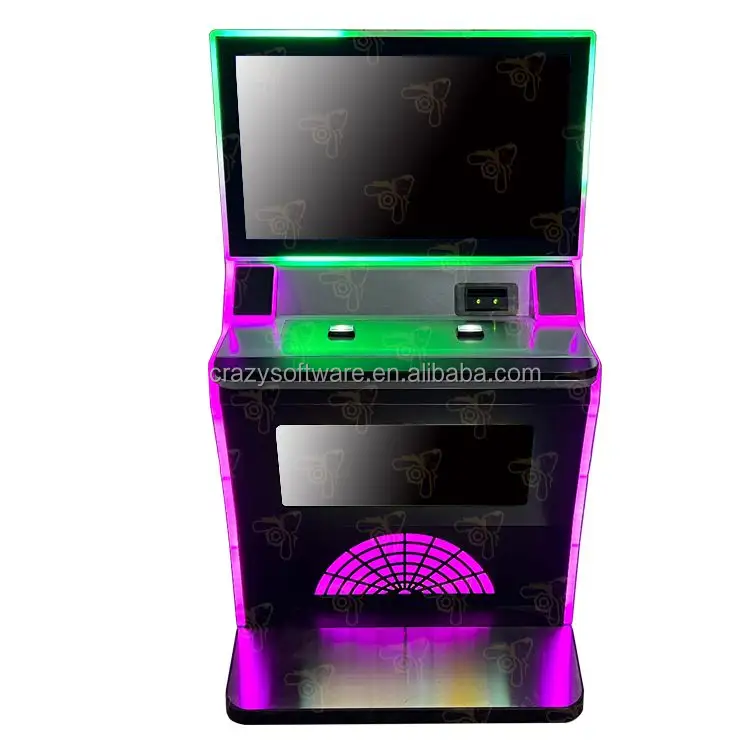 Máquina de juego de metal ligera CLED capacitiva de 27 "de lujo Juego táctil de conector negro horizontal