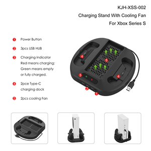 3つのUSBハブポート2コントローラー充電器ポート2冷却ファンを備えたXboxシリーズSゲームコンソール用の新しいスタンドドックステーション - Product Image 4