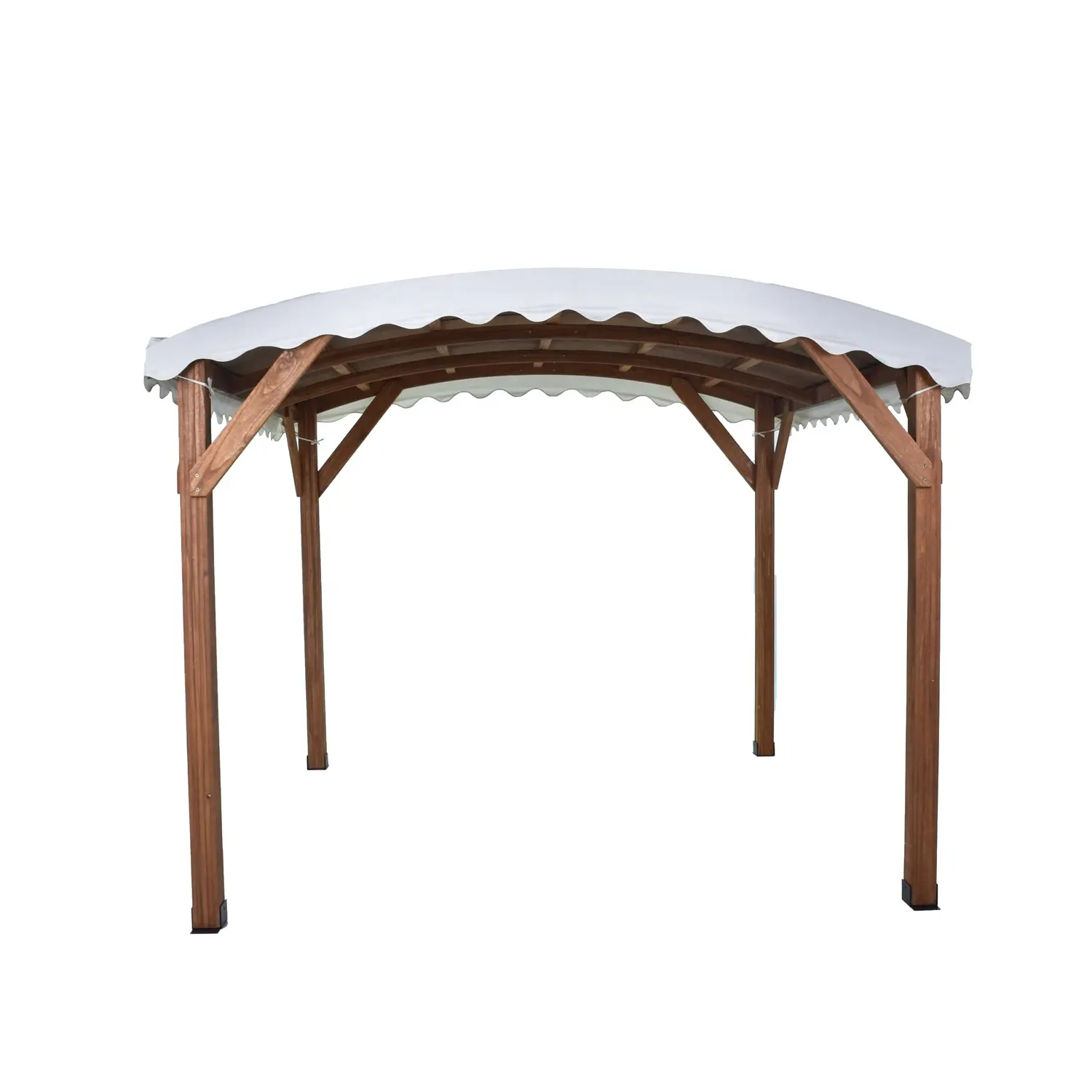 Vendita calda all'aperto grande natura legno barbecue grill gazebo pergola in ferro rotondo