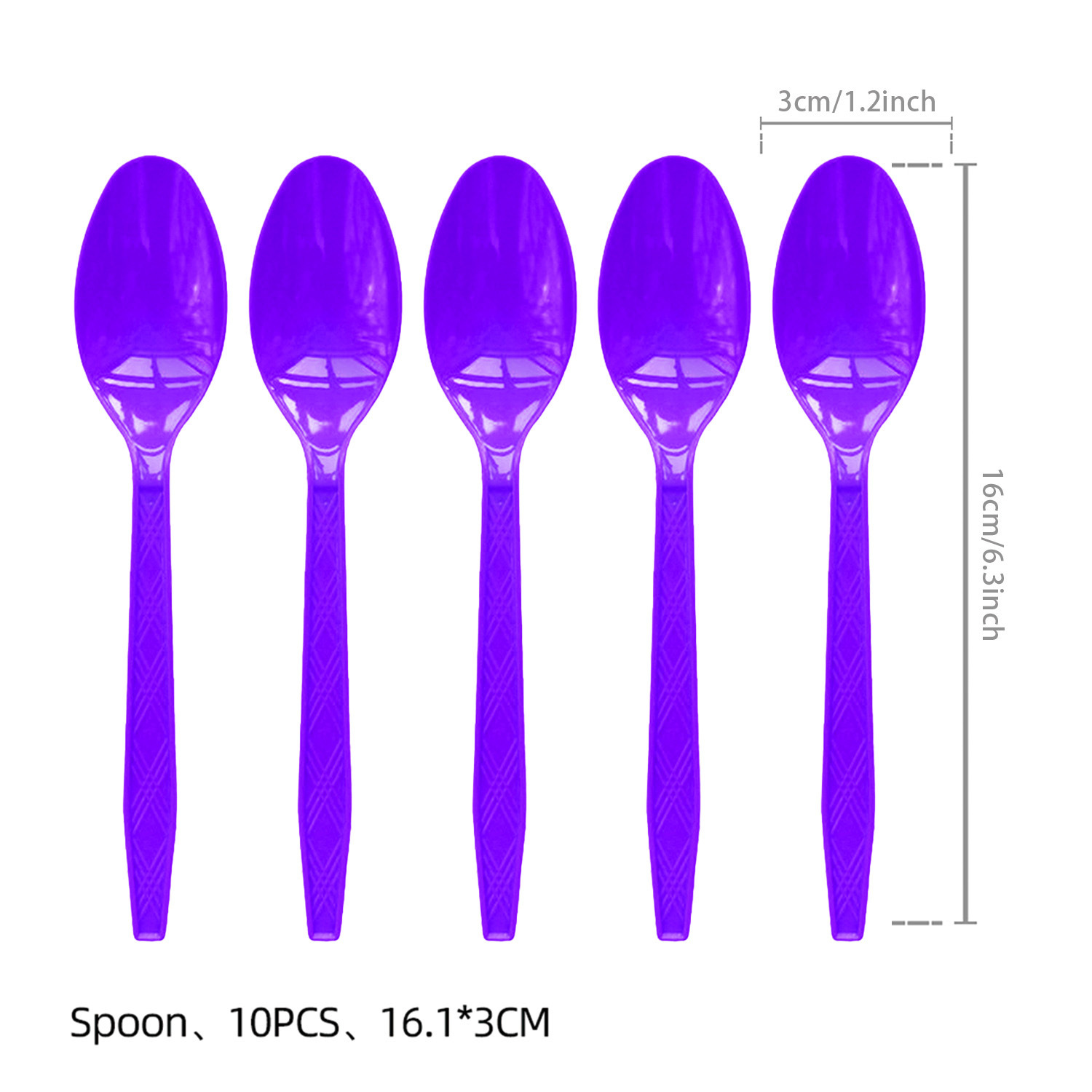 Cuillère en plastique violette-10pcs