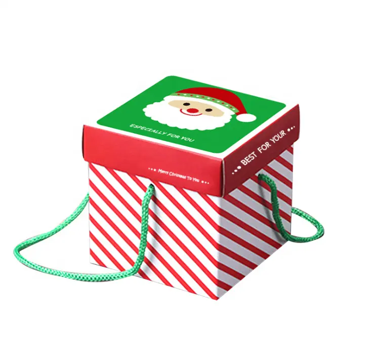 Caixa de papel para doces de manga de natal, caixa de papel criativa para lanches