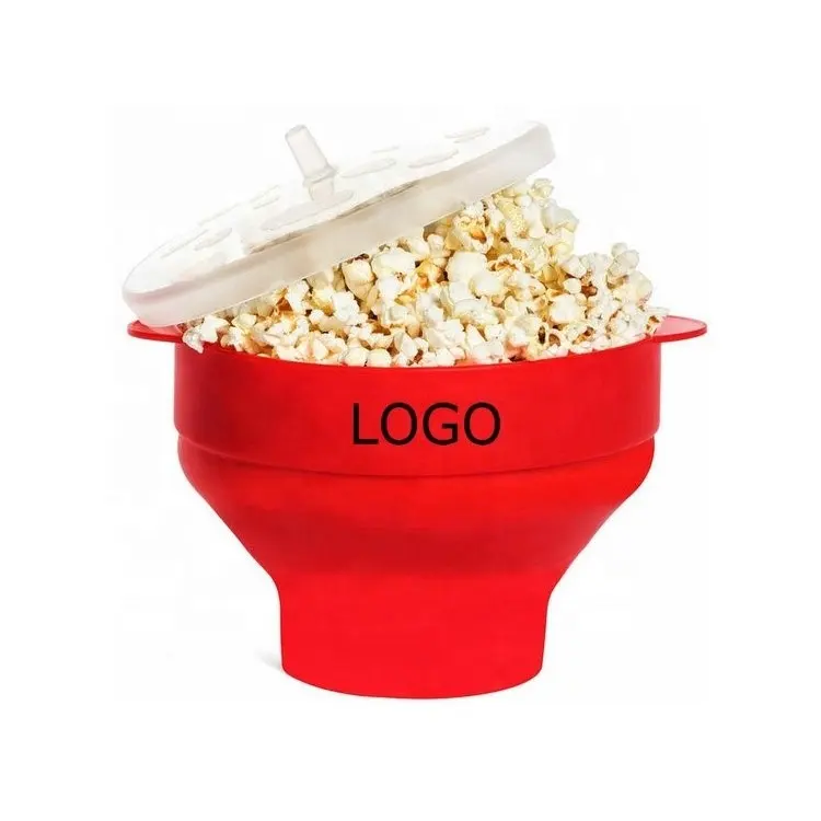 Seau micro-ondes bols à Popcorn en Silicone pliables avec poignées familiale
