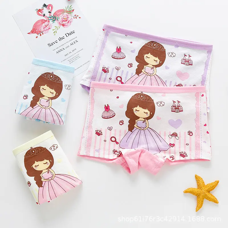 Wholesale Kids Panties Cotton Teenager Children's Cartoon Multi-Color Underwear For Little Girl Boxer Briefs
