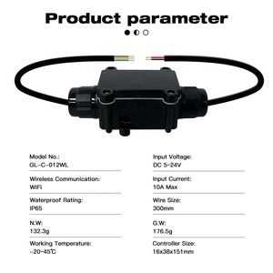 Gledopto GL-C-012WL IP65 водонепроницаемый ESP32 WLED WiFi цифровой светодиодный контроллер RGB/RGBW пиксельные светодиодные контроллеры 5 ~ 24 В пульт дистанционного управления - Product Image 2