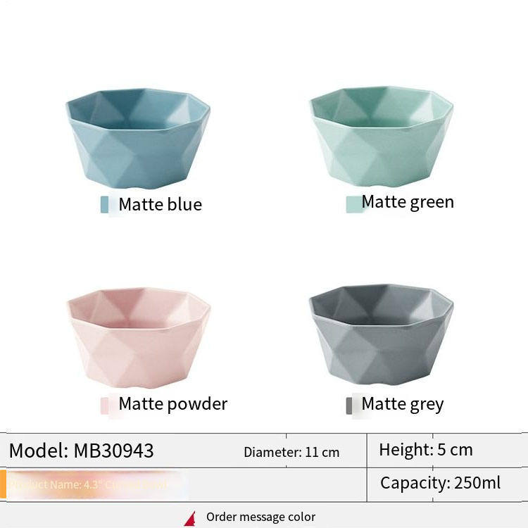 Bol biseauté blanc de 4,3 pouces, 11*5CM