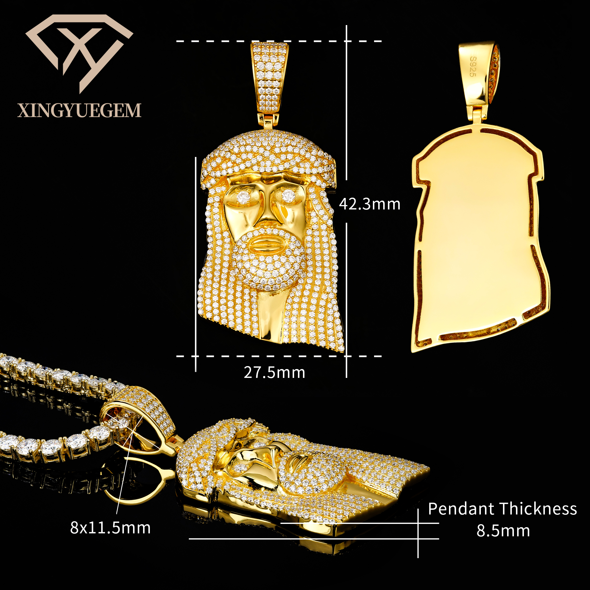 Gold Jesus Pendant
