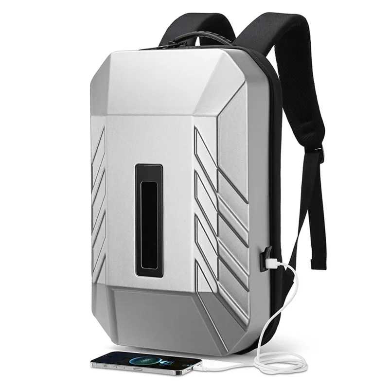 Ozuko 9499l mochila de tela led inteligente, grande capacidade, mochila de viagem masculina, impermeável, com porta de carregamento usb