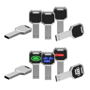 批发高端钥匙形u盘带发光二极管灯定制Logo钥匙商务礼品u盘新款Pendrive - Product Image 3