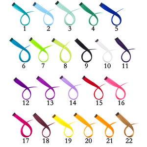彩色发夹女孩长彩虹发夹多色派对突出合成头发 - Product Image 6