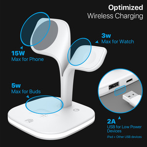 15W 5-in-1 manyetik kablosuz şarj istasyonu küçük gece lambası USB bağlantısı güç iPhone için AirPod Android Smartph için IWatch - Product Image 3