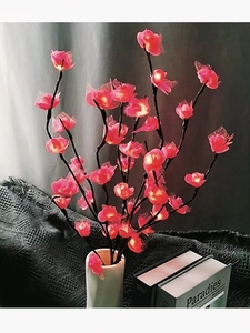 <strong>Led</strong> Lace Rose Flower Branch Light Battery Operated Artificial Floral <strong>Led</strong> Tree Light - Product Image 3