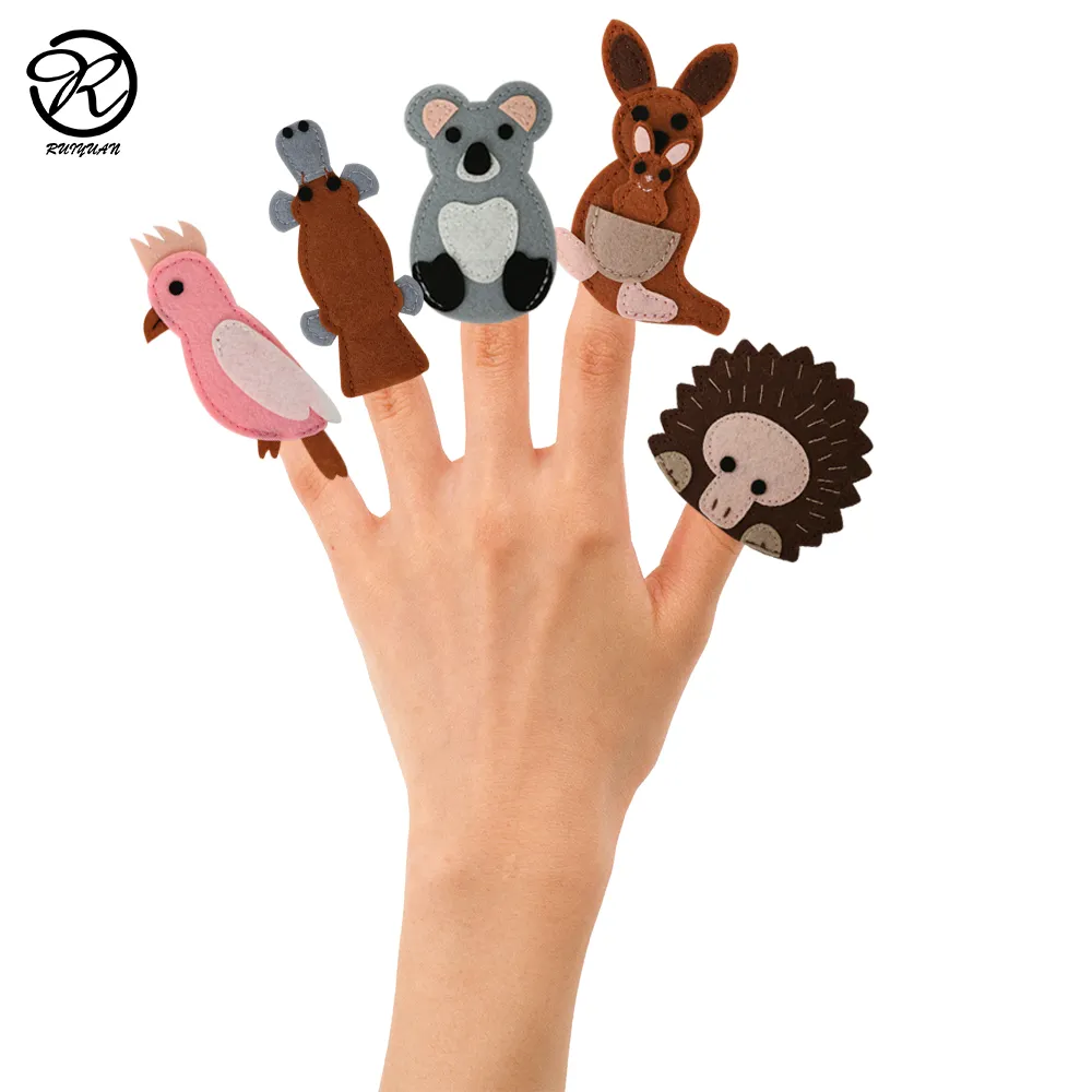 Fantoche de dedo para bebê, fantoche de dedo personalizado para crianças, brinquedos do bebê montessori, dinossauro