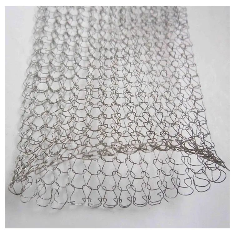 127mm width stainless steel knitted wire mesh rolls/pure nickel knitted wire mesh/knitted wire mesh for distillation