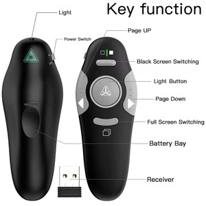 USB Dongle Presenter remoto di fabbrica puntatore Laser Wireless per presentazioni PowerPoint Clicker per un facile clic e navigazione