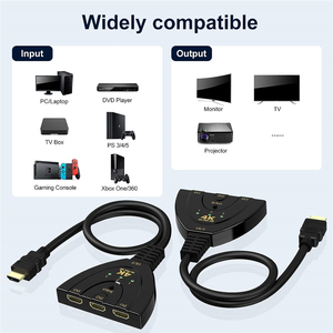 4K 3 puertos HDMI Switcher 3x1 HDMI Switch selector 3 en 1 Out Pigtail Auto Switch Converter Cable para DVD HDTV Xbox PS3 PS4 PS5 - Product Image 3