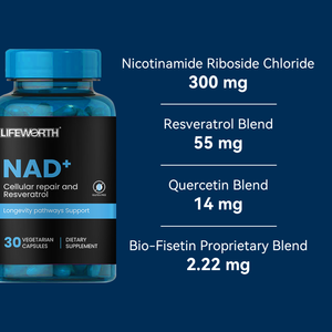 LIFEWORTH NAD suplemen untuk dewasa, nikotin inamida Riboside Trans resveratrol Quercetin Fisetin untuk stres oksiatif energi - Product Image 3