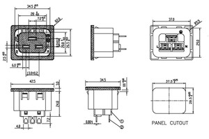 IEC 320 C19工业插座iec c19母电源连接器16A 250V插入型带PDU