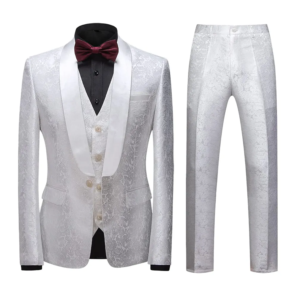 Erkek takım elbise düzenli Fit smokin Blazer pantolon takım elbise düğün için
