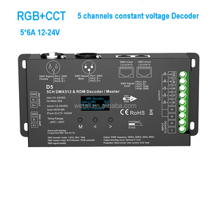 DMX512 decodificador tira de LED RGB/RGBW/RGBCW 3-4-5 canales controlador LED de voltaje constante