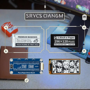 โมดูลแสดงผล E-Ink กระดาษสำหรับ Raspberry Pi Pico, แดง/ดำ/ขาว, SPI - Product Image 1
