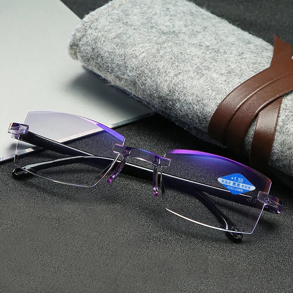 Sıcak satış anti mavi ışık trendy tasarımcı optik pah kırma okuma gözlüğü erkekler kadınlar toptan okuyucu gözlük çerçeve