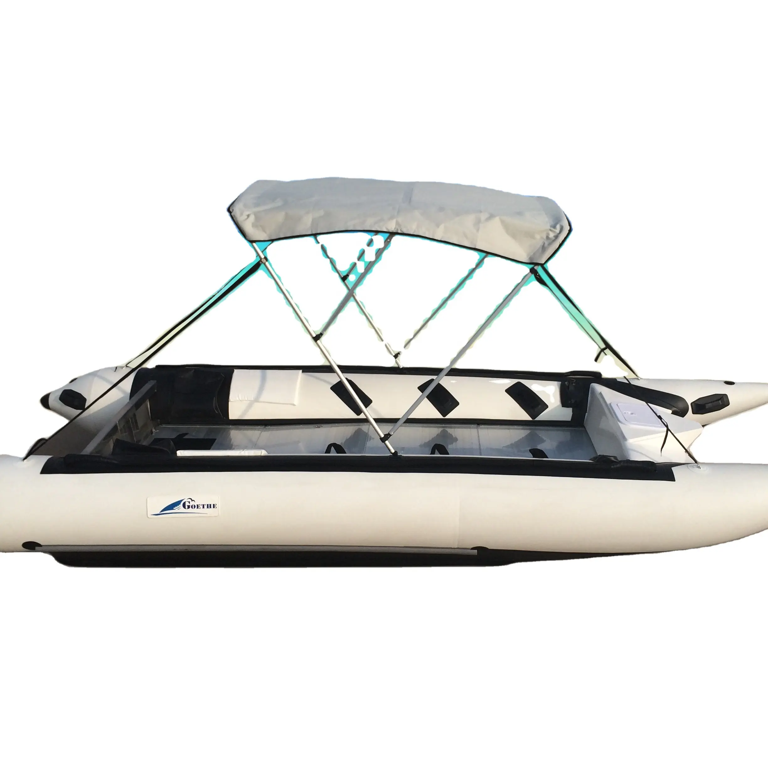 Goethe 15.7ft 480Cm GTG480 Catamaran 5 Người Inflatable PVC Pontoon Thuyền Đua Kayak Để Bán