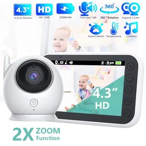 Teléfono inalámbrico para bebés con pantalla LCD de 4,3 pulgadas con Sensor de temperatura de cámara Monitores de video para bebés