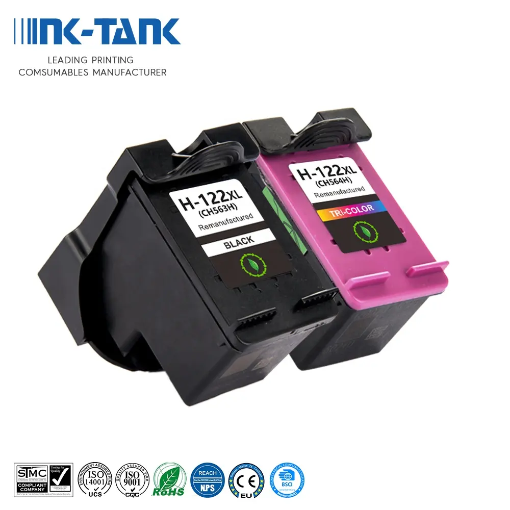 INK-TANK 122 XL 122XL Remanufactured Color Ink Cartridge Cartucho For HP122 For HP122XL For HP Deskjet 1510 2050 3050 Printer