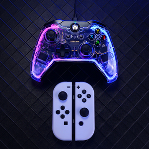 Rainbow S Pro การควบคุมแบบมีสายสำหรับ Nintendo OLED SWITCH Controller Pro ที่มีการสั่นสะเทือนแบบคู่ไจโร6แกนฟังก์ชันเทอร์โบ