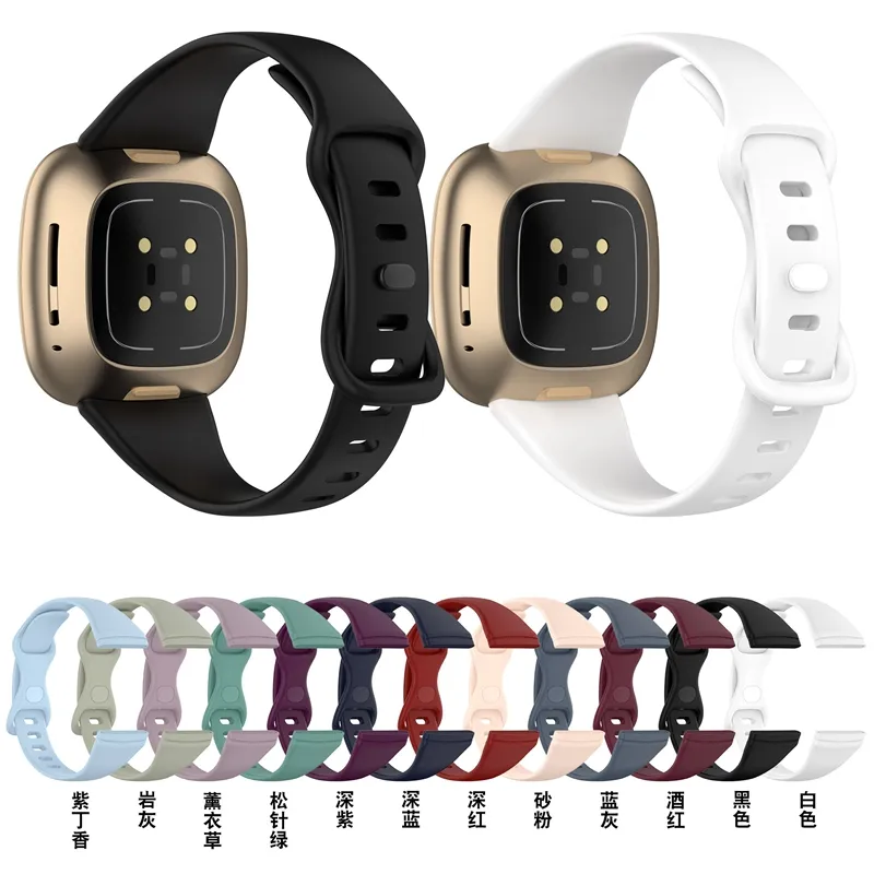 Kingsmax Soft Silicone Bands for Fitbit Versa 4 3 2 1 Sense Adjustable Sport Bands for Fitbit Charge 5 4 3 2 luxe