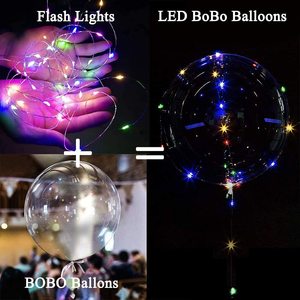 Şeffaf şeffaf balon karanlıkta parlayan globos yanıp sönen işıklı light up kabarcık balon led bobo balonlar - Product Image 6