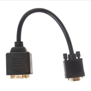 Male to Female <strong>VGA</strong> Y <strong>Splitter</strong> Cable <strong>VGA</strong> to Dual <strong>2</strong> Converter Adapter for Computer PC Monitor Camera HDTV Microphone Applications - Product Image 5
