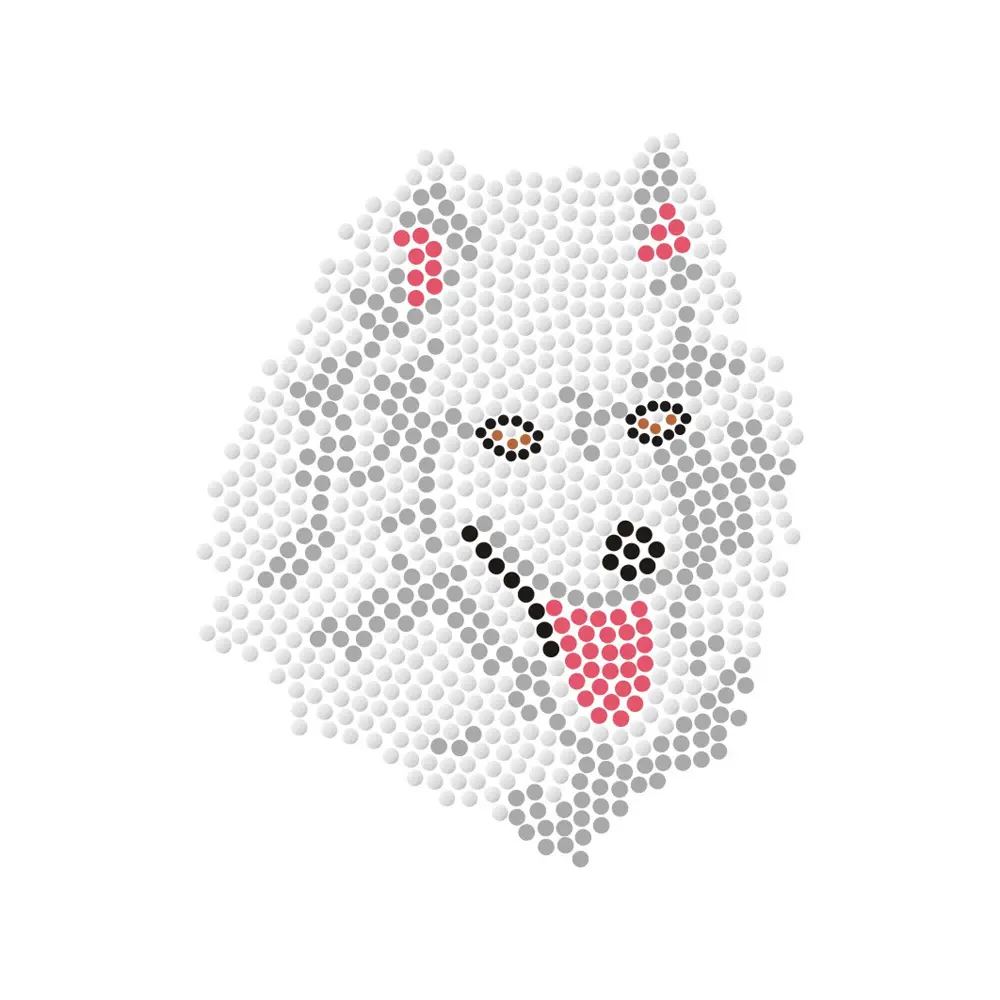 Transfert de strass Hot Fix personnalisé Lovely Dog Animal Motif Transfert de strass