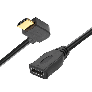 1FT 30CM 90 grados HDMI extensor de alta velocidad Hdmi 2,0 4K 60Hz ángulo izquierdo HDMI macho a hembra Cable de extensión para HDTV, proyector - Product Image 1