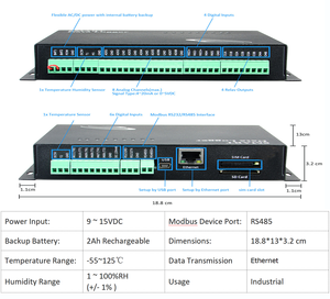 Registrador DE DATOS DE PROTOCOLO Modbus inteligente RS485, función RS232, medidor de tensión, registrador de datos
