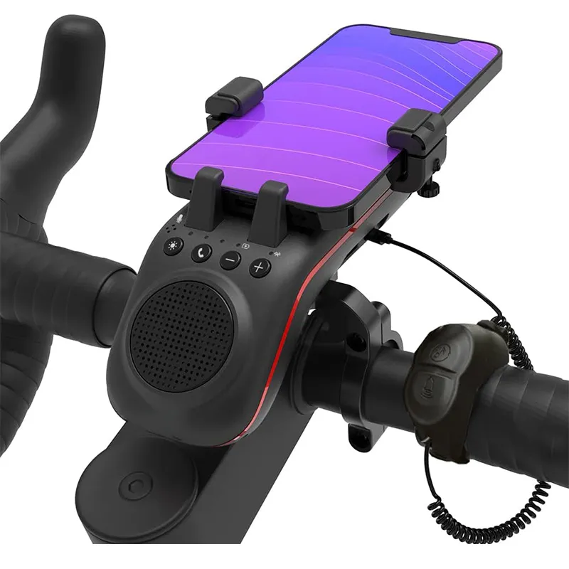 Caliente nuevo diseño a prueba de golpes bicicleta linterna Bluetooth altavoz impermeable portátil motocicleta bicicleta montaje teléfono soporte