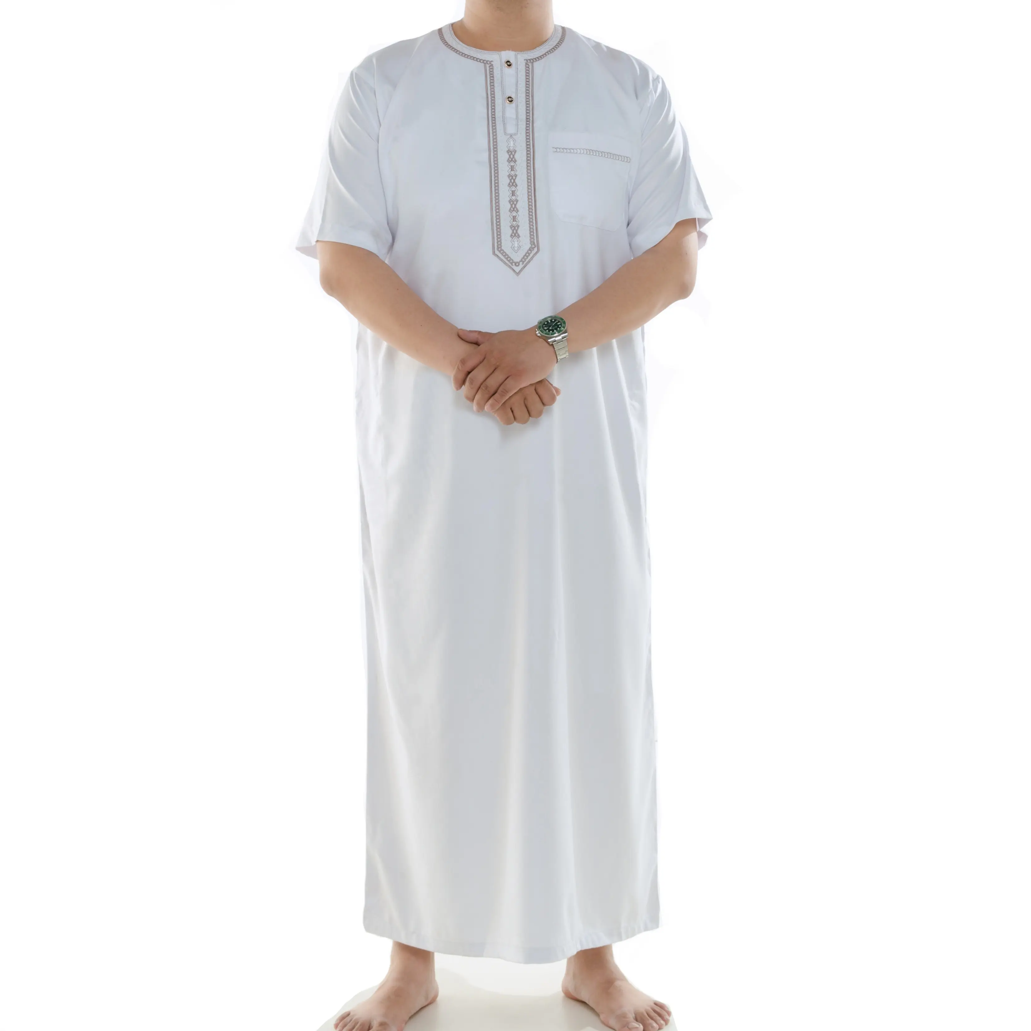 Hombres islámicos usar Thobe/musulmán larga Kurta/venta al por mayor de jubba/Thawb