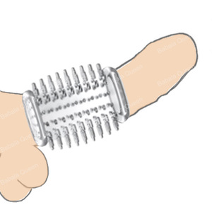 6 पैक क्रिस्टल स्पष्ट सिलिकॉन आसानी से धोने योग्य कंडोम के वयस्क सेक्स खिलौने पुरुषों के लिए पुनः प्रयोज्य स्पाइक लिंग आस्तीन को साफ करना आसान - Product Image 2
