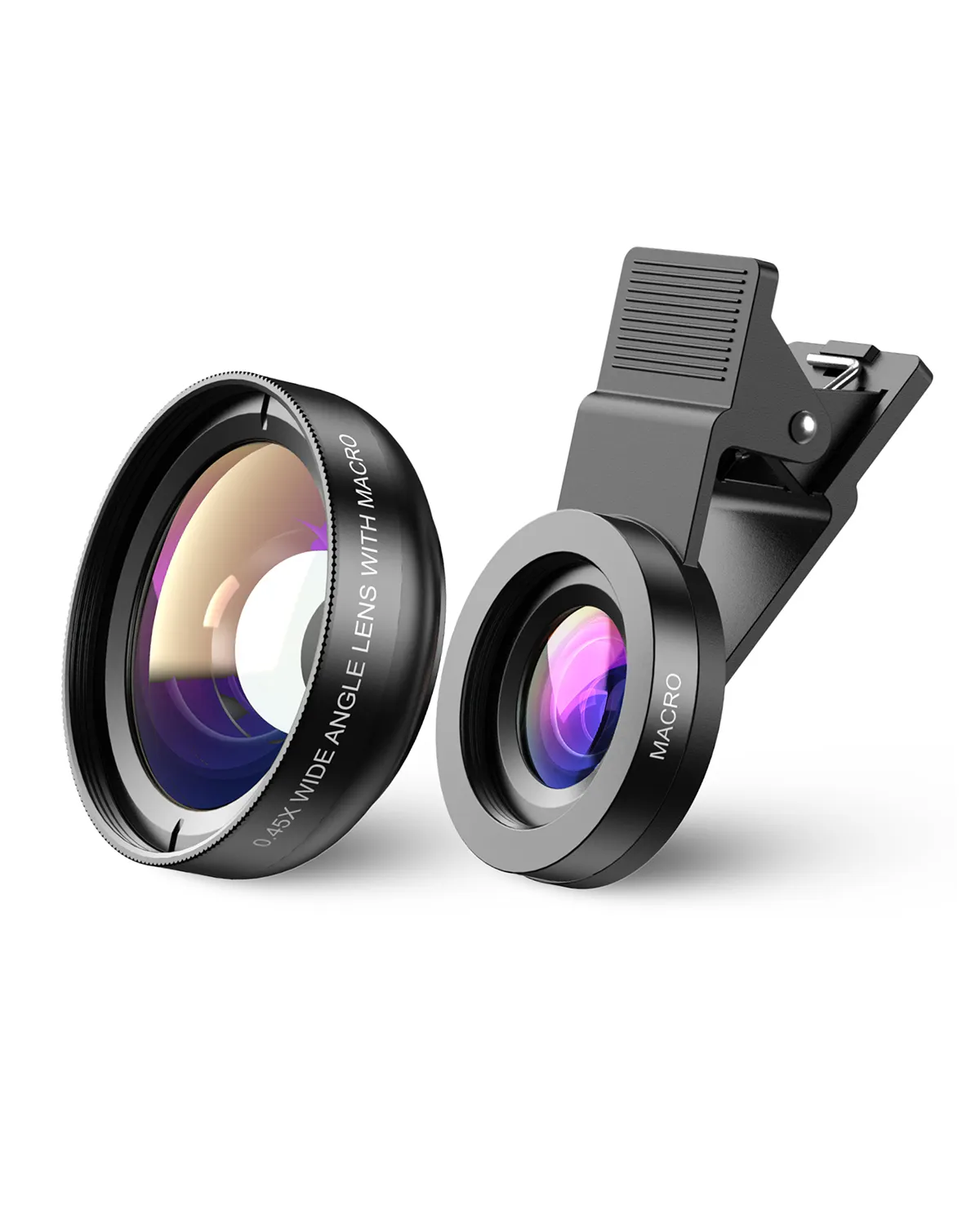 Apexel-Kit de lentes 2 en 1 con Clip gran angular 0,45, gran angular de 0.45x, lente Macro para cámara de teléfono móvil, 15x
