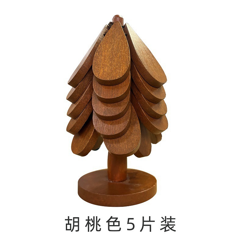 Christmas tree walnut-colored five-piece base