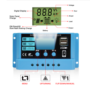 DEMUDA Solarpanel-Pumpen regler Solar PWM Solarpanel-Laderegler 12Volt 12V 24V 10A 20A 30A 2 USB Für PV-Modulsystem - Product Image 3