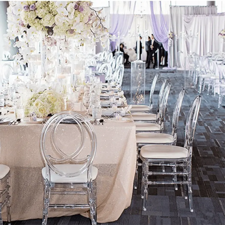 Chaises transparentes en résine plastique transparente événement tiffany chiavari phoenix pour mariage