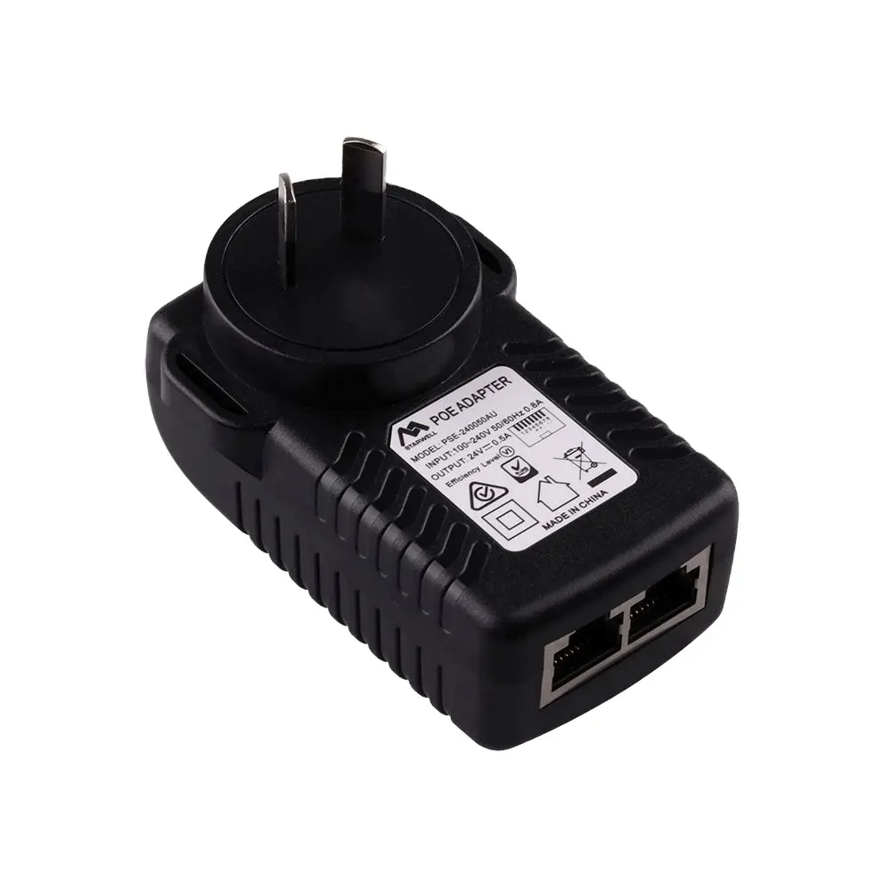24V 1A Adaptateur Lan Ethernet Alimentation 48V Commutation Eu Euro Plug Avec Rj45 Connecteur Mâle Poe Extender