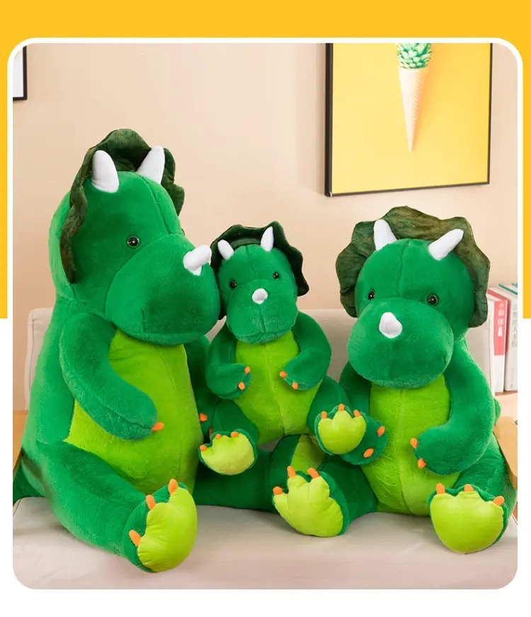 Kustom grosir gaya baru 60cm dinosaurus mainan mewah Super lembut menggemaskan hijau naga indah hadiah untuk anak-anak mainan mewah