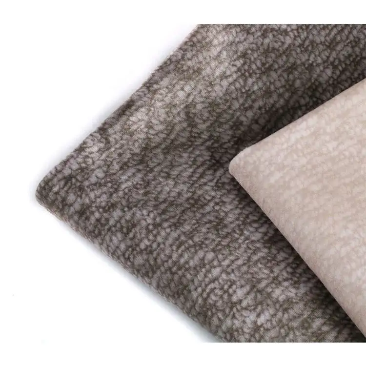 Gratis sampel kain beludru Sofa perabotan tekstil rumah cetak Belanda rajutan Warp poliester 100%
