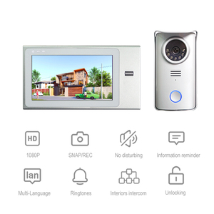 Timbre impermeable de seguridad para el hogar con cubierta de lluvia FHD 1080p timbre intercomunicador Sistema de Control de video de timbre con cable grabable - Product Image 3